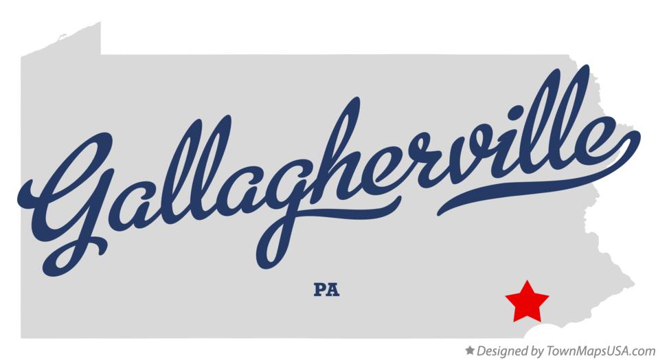 Map of Gallagherville Pennsylvania PA