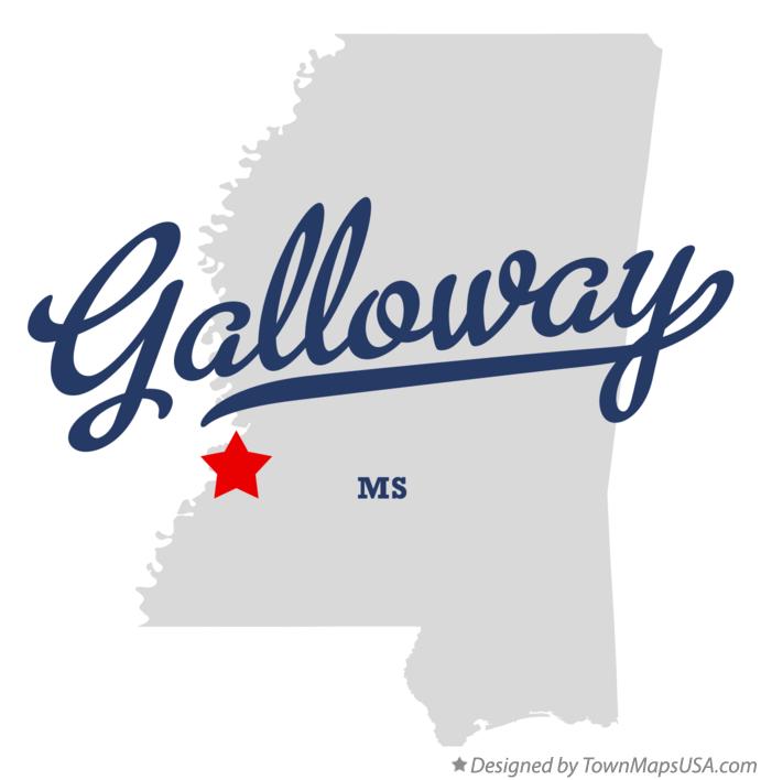 Map of Galloway Mississippi MS