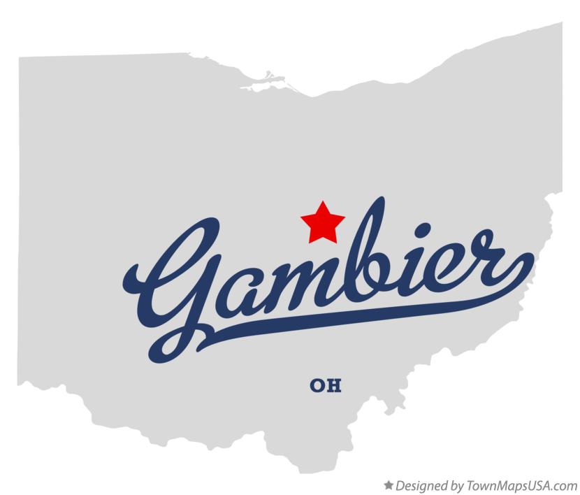 Map of Gambier Ohio OH