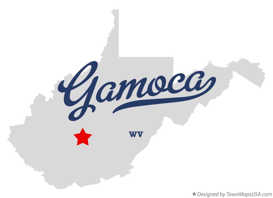 Map of Gamoca West Virginia WV