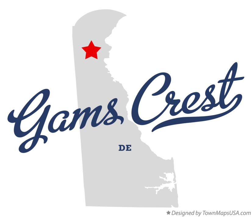 Map of Gams Crest Delaware DE