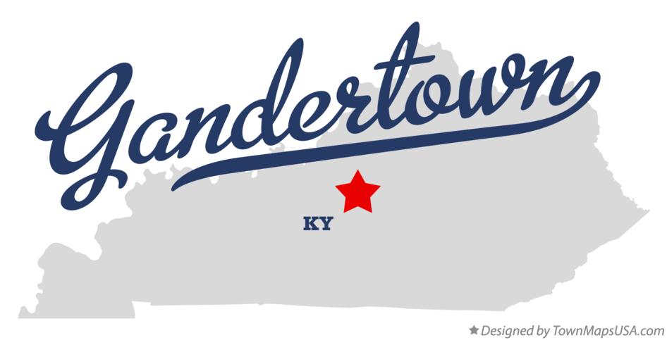 Map of Gandertown Kentucky KY