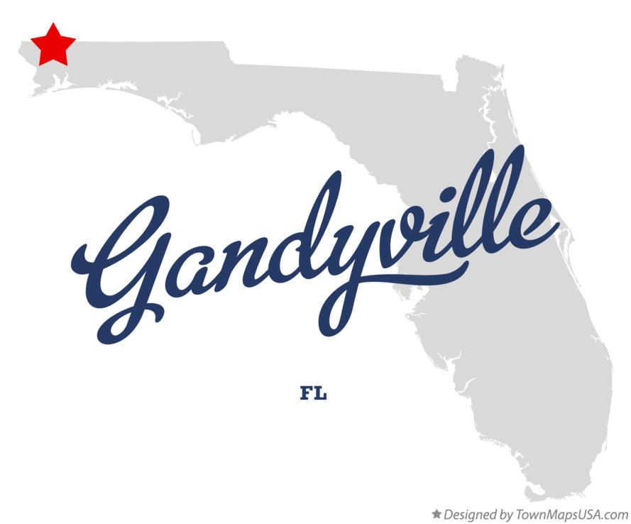 Map of Gandyville Florida FL