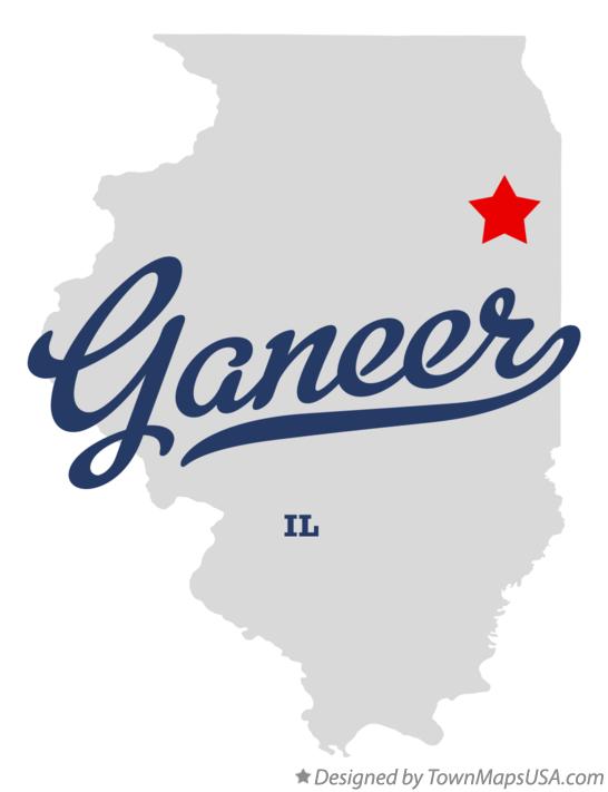 Map of Ganeer Illinois IL