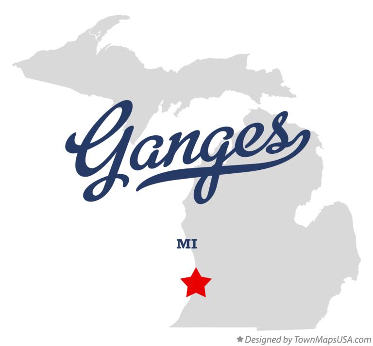 Map of Ganges Michigan MI