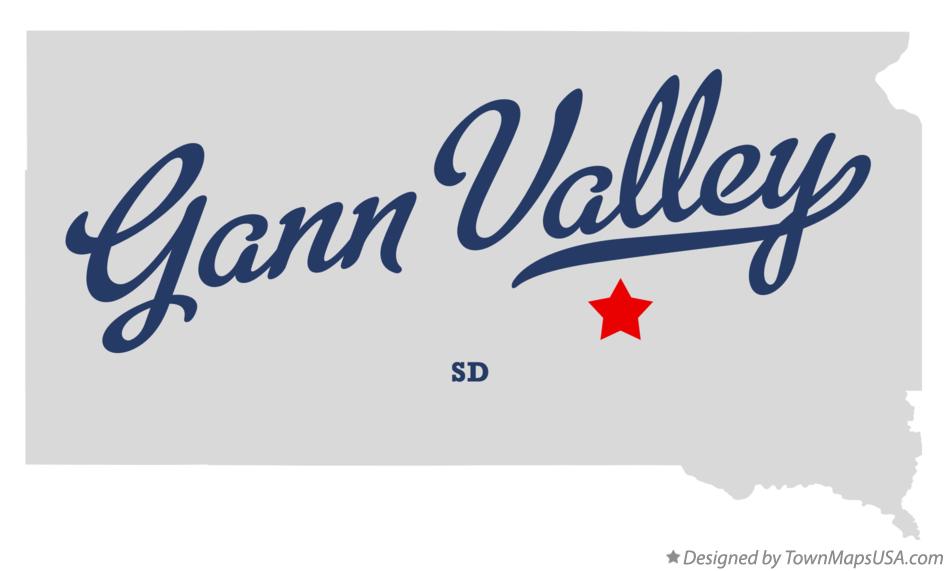 Map of Gann Valley South Dakota SD