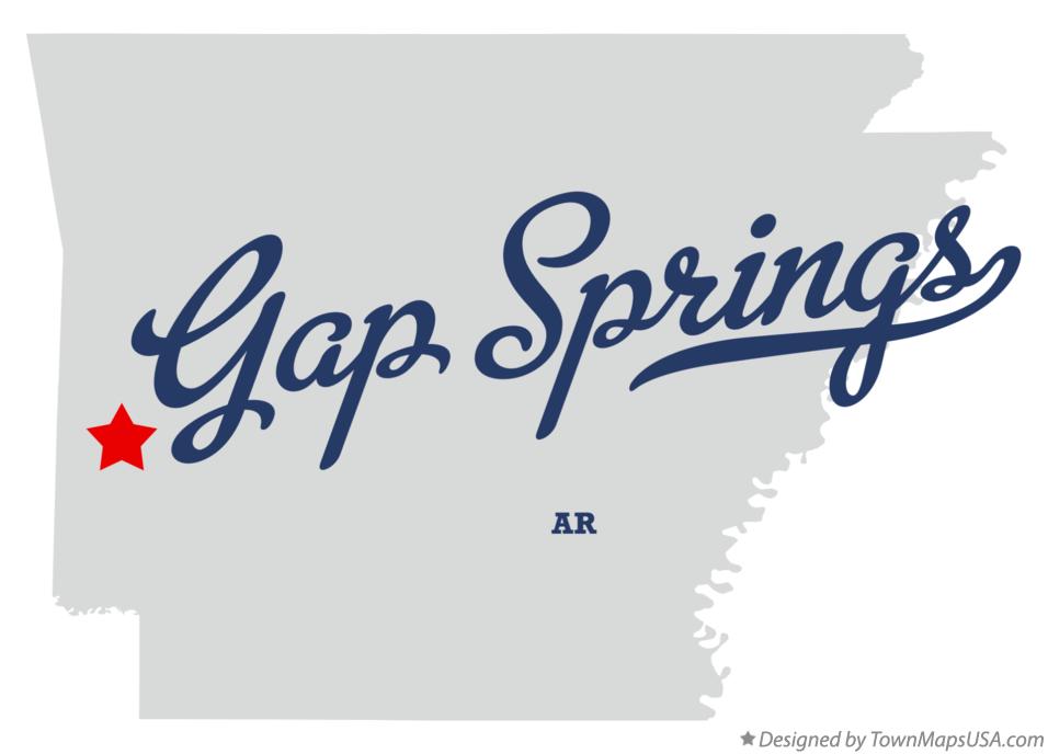 Map of Gap Springs Arkansas AR