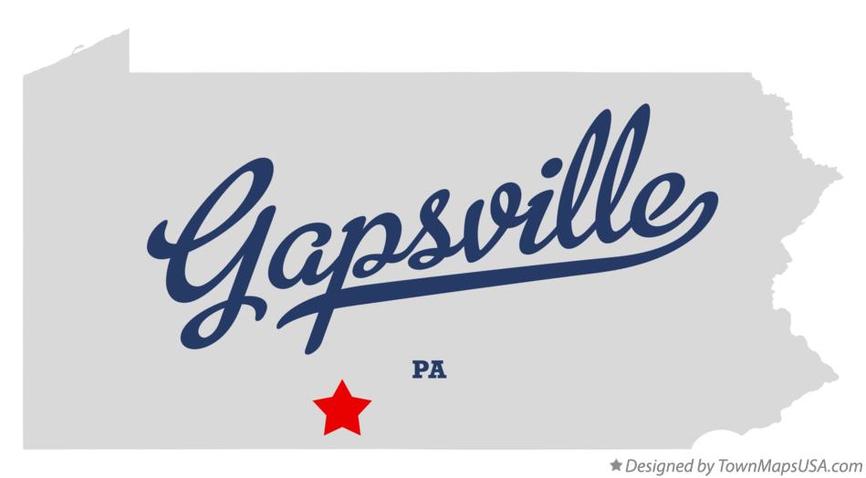 Map of Gapsville Pennsylvania PA