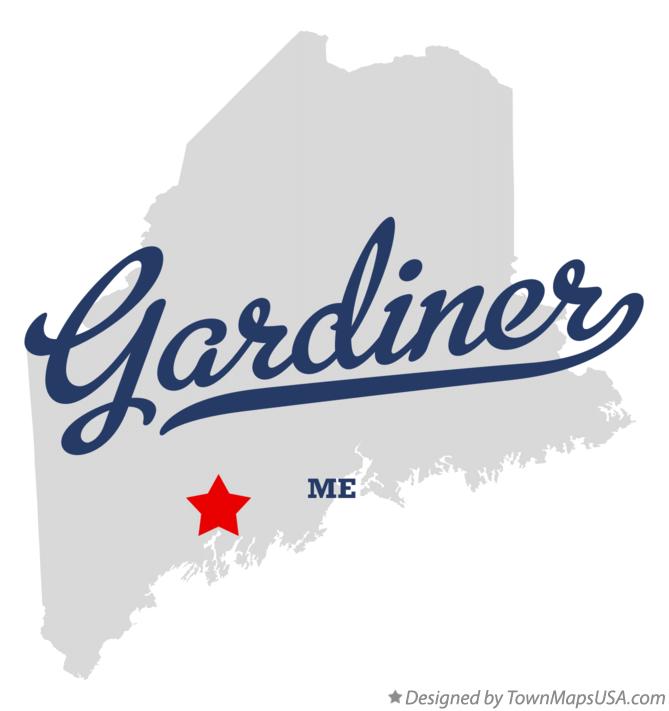 Map of Gardiner Maine ME