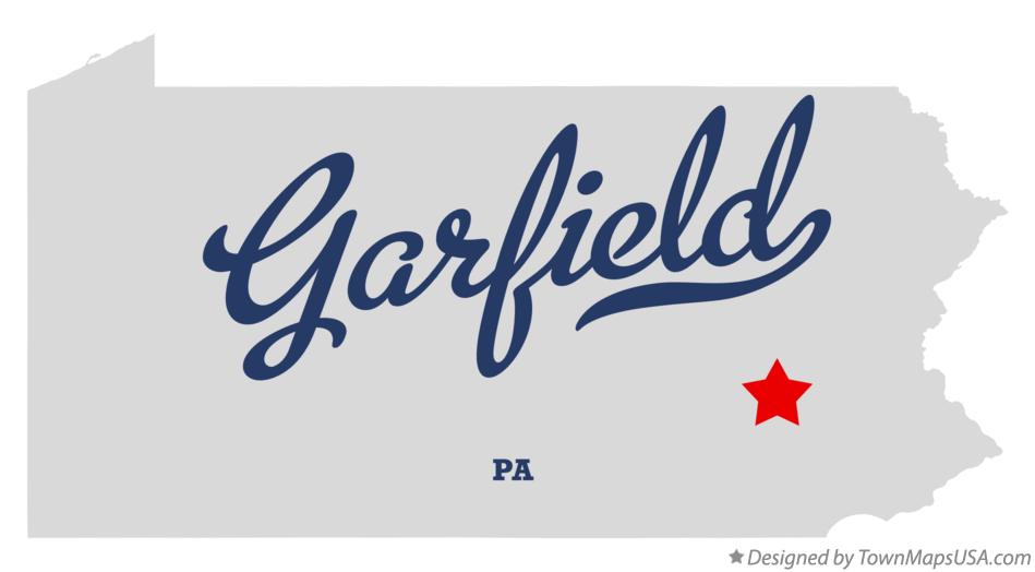 Map of Garfield Pennsylvania PA