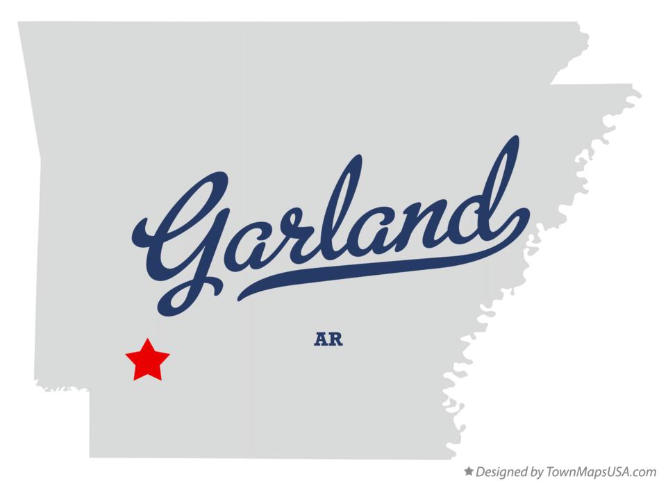 Map of Garland Hempstead County AR Arkansas
