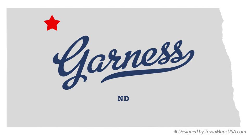 Map of Garness North Dakota ND