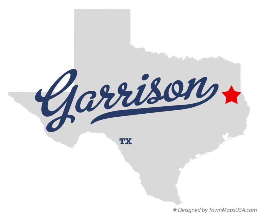 Map of Garrison Texas TX