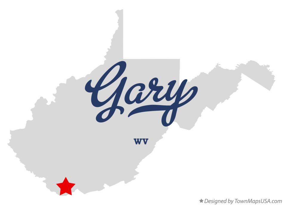 Map of Gary West Virginia WV