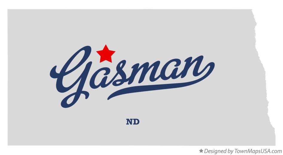 Map of Gasman North Dakota ND