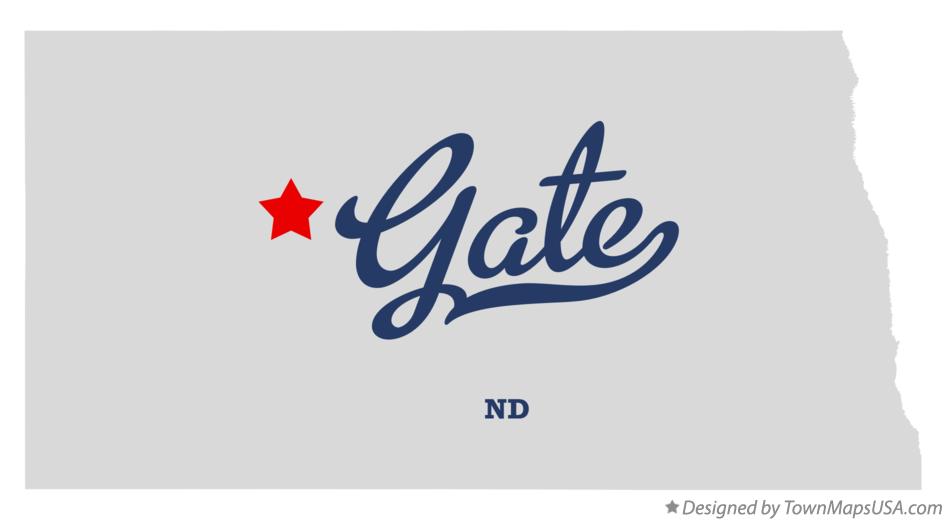 Map of Gate North Dakota ND