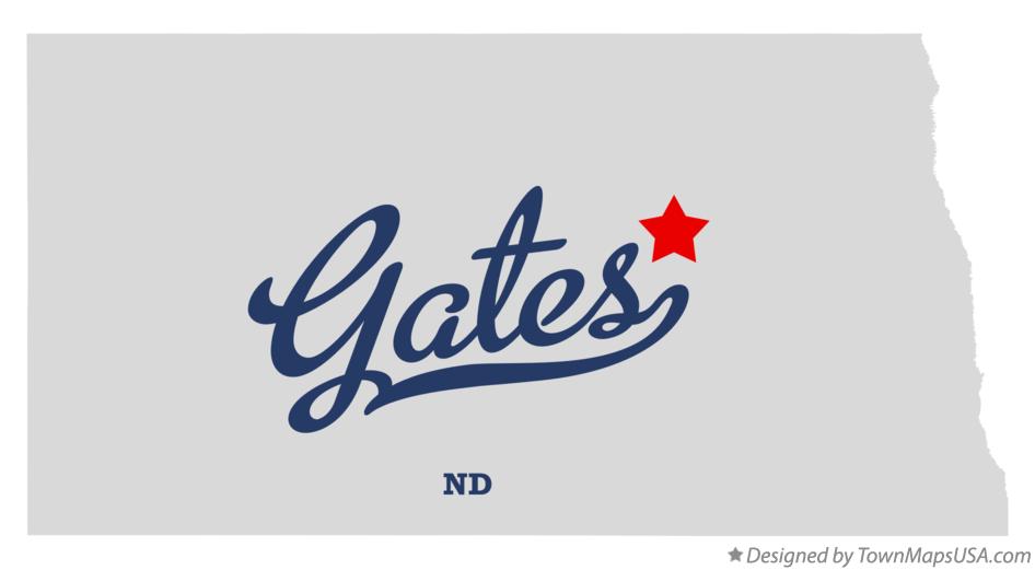 Map of Gates North Dakota ND
