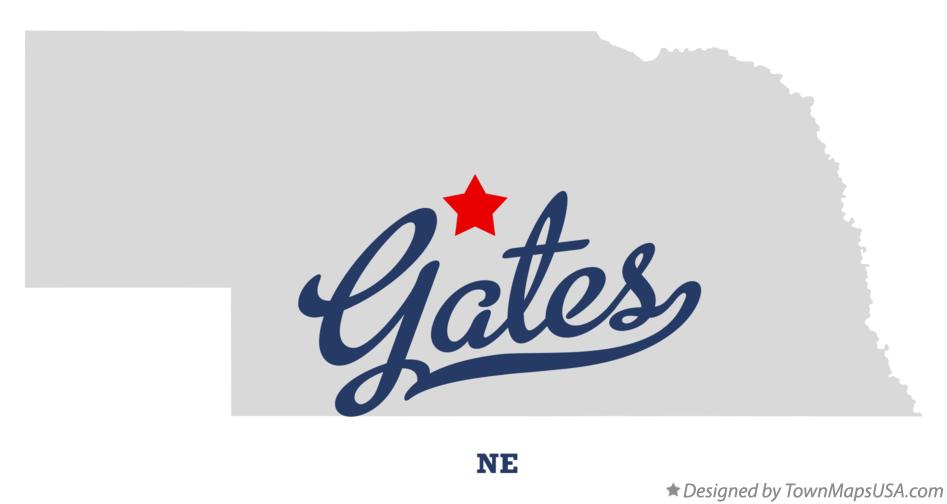 Map of Gates Nebraska NE