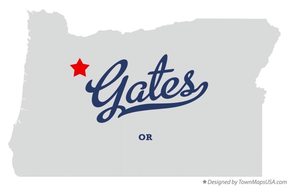 Map of Gates Oregon OR