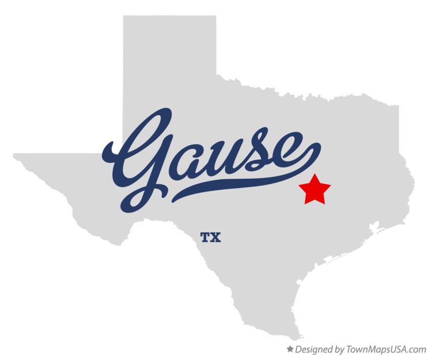 Map of Gause Texas TX