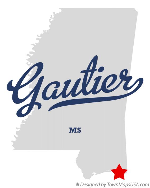 Map of Gautier Mississippi MS