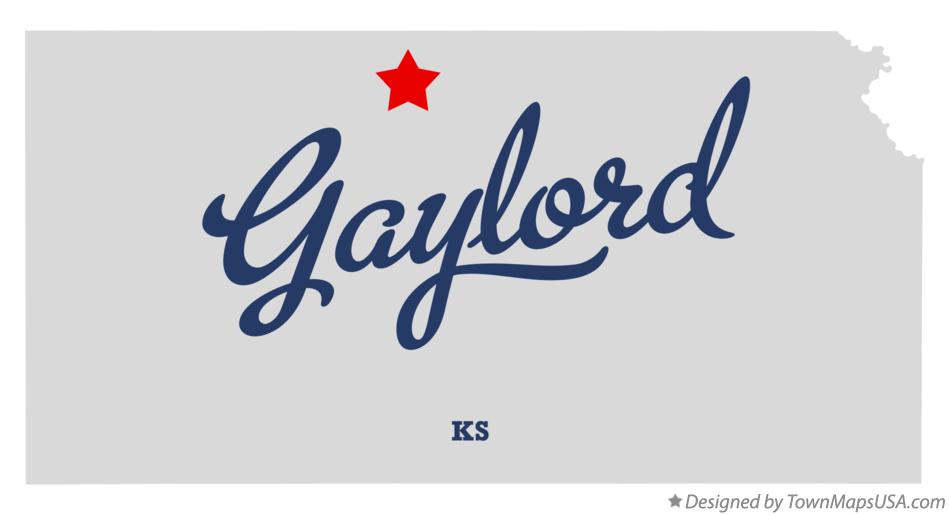 Map of Gaylord Kansas KS