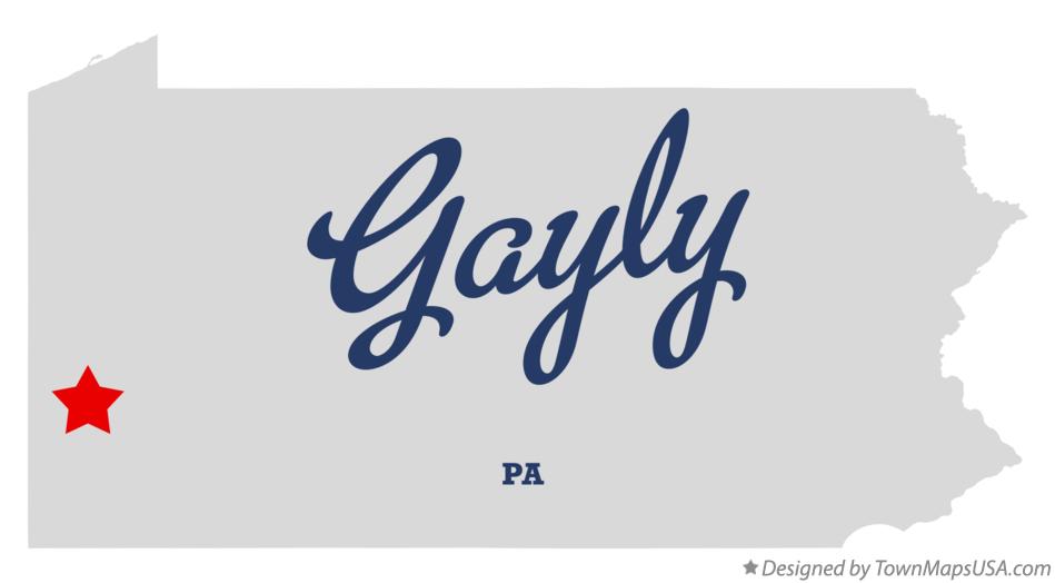 Map of Gayly Pennsylvania PA