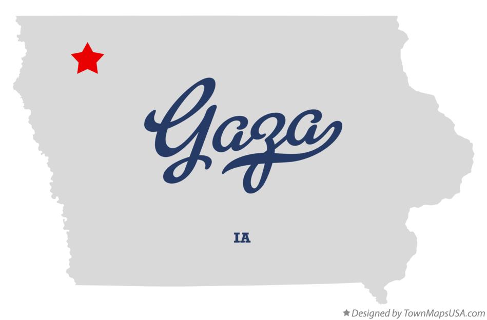 Map of Gaza Iowa IA