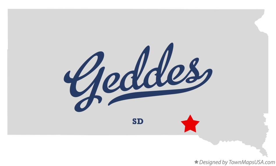 Map of Geddes South Dakota SD