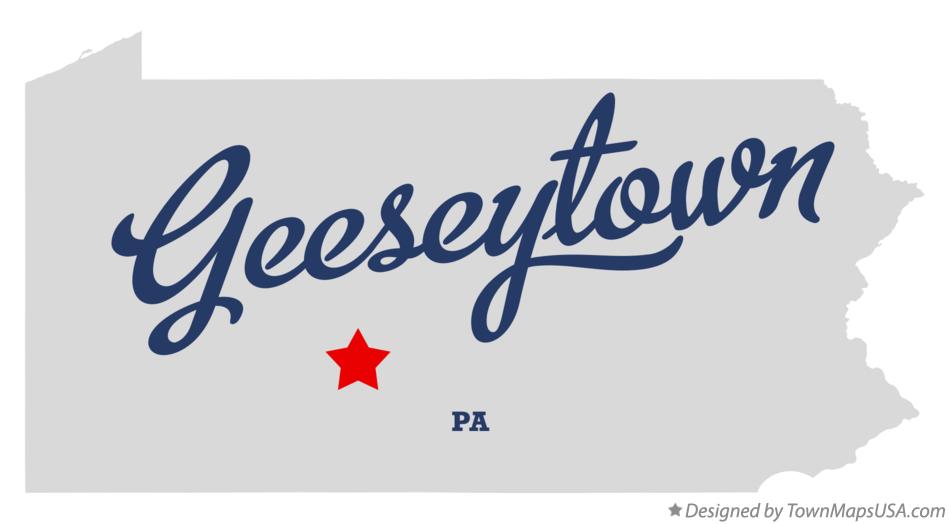 Map of Geeseytown Pennsylvania PA