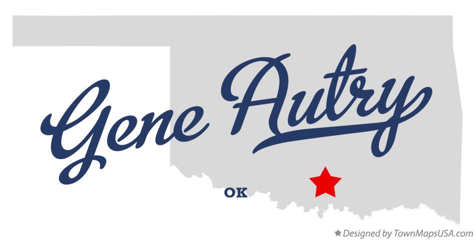 Map of Gene Autry Oklahoma OK