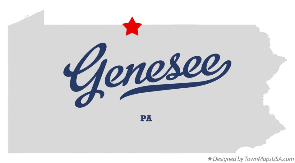 Map of Genesee Pennsylvania PA