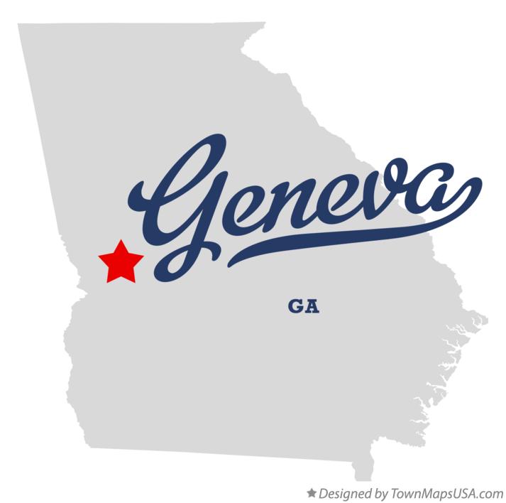 Map of Geneva Georgia GA