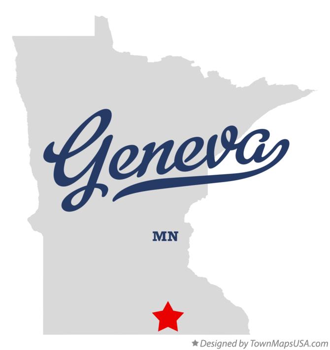 Map of Geneva Minnesota MN