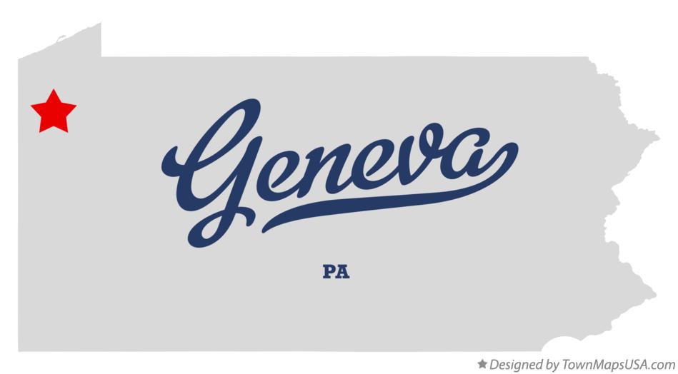 Map of Geneva Pennsylvania PA