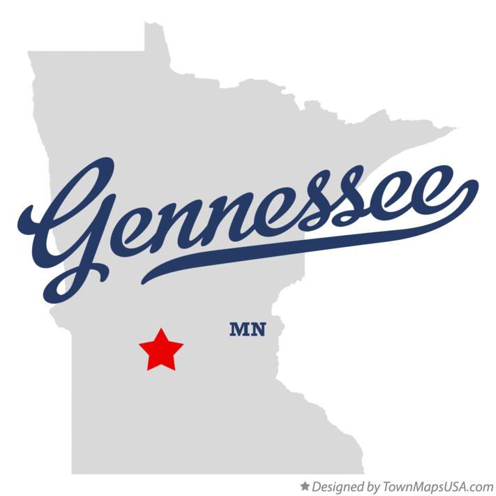 Map of Gennessee Minnesota MN