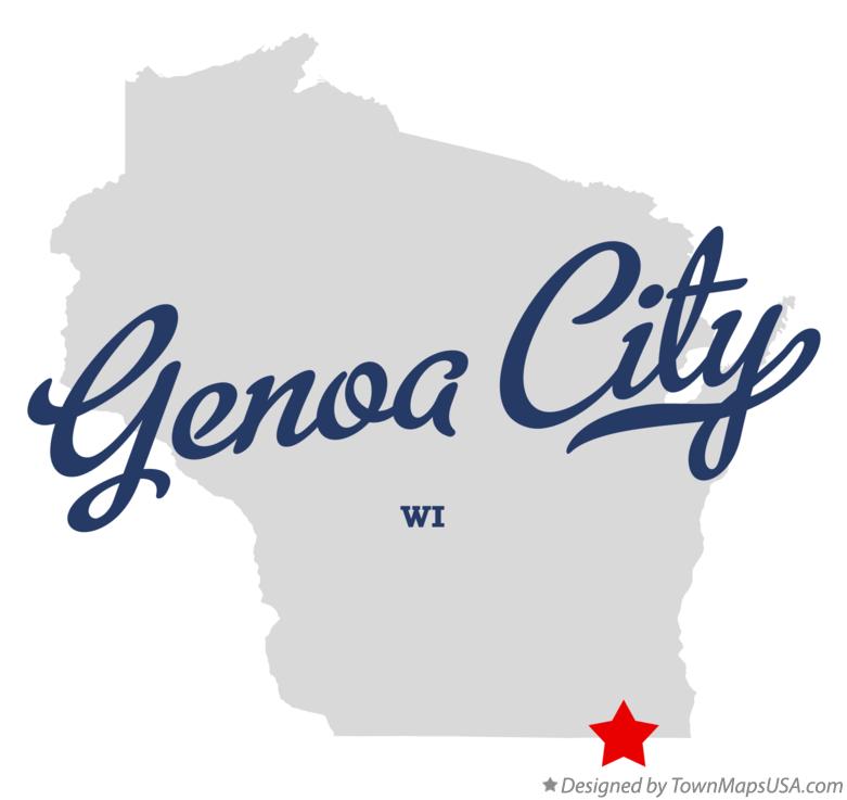 Map of Genoa City Wisconsin WI