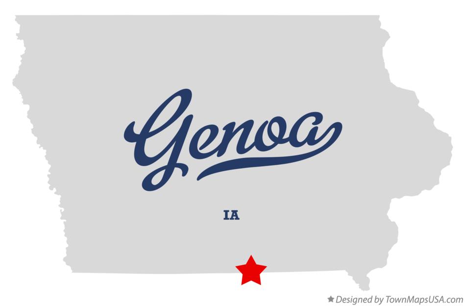 Map of Genoa Iowa IA