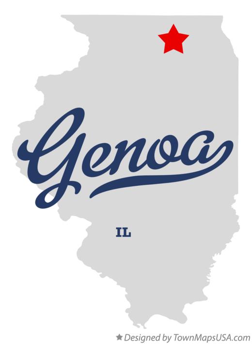 Map of Genoa Illinois IL