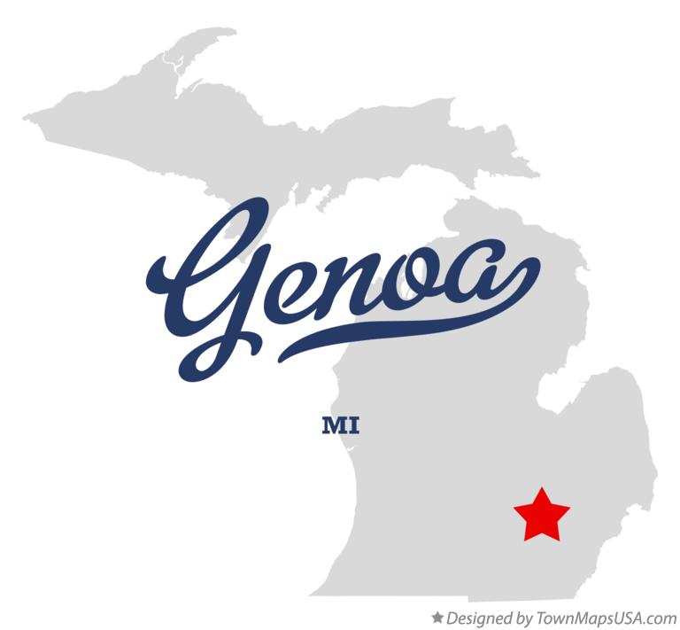 Map of Genoa Michigan MI