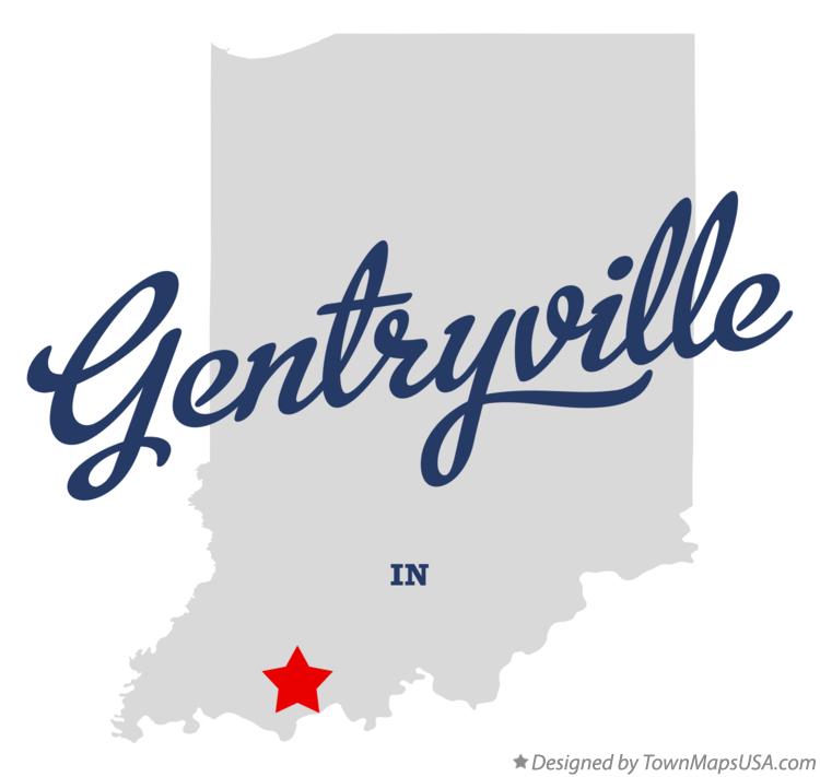 Map of Gentryville Indiana IN