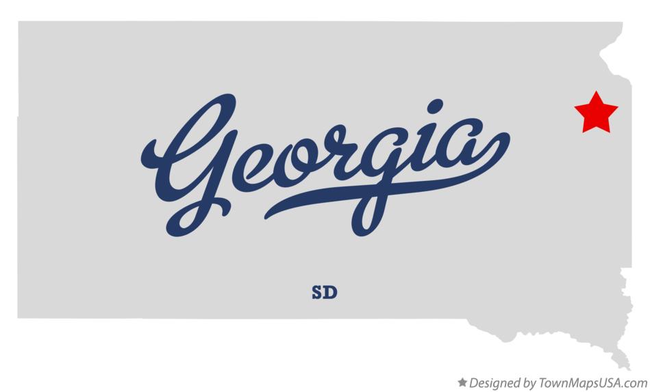 Map of Georgia South Dakota SD