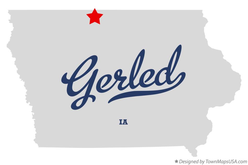 Map of Gerled Iowa IA