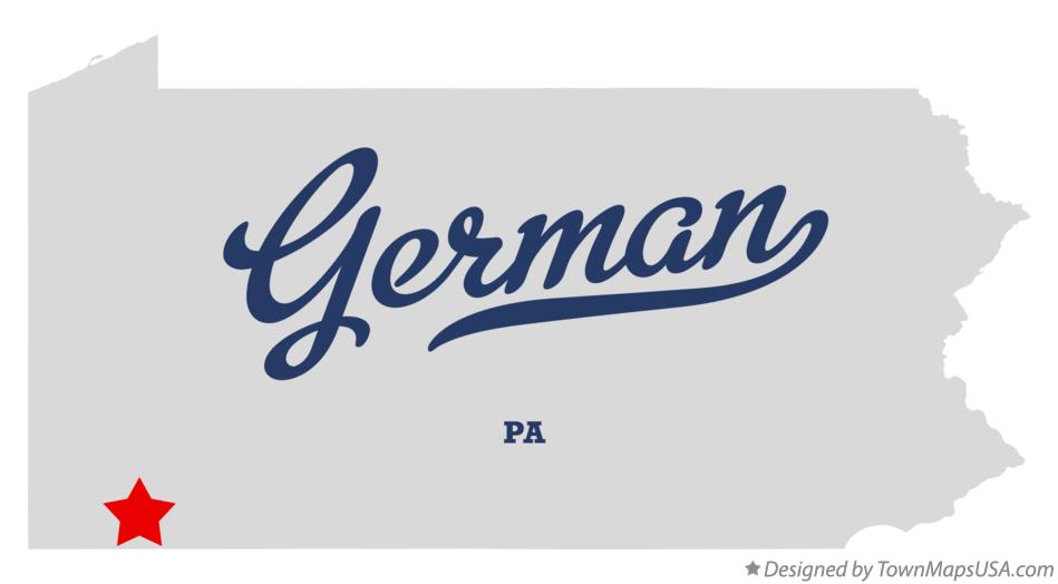 Map of German Pennsylvania PA