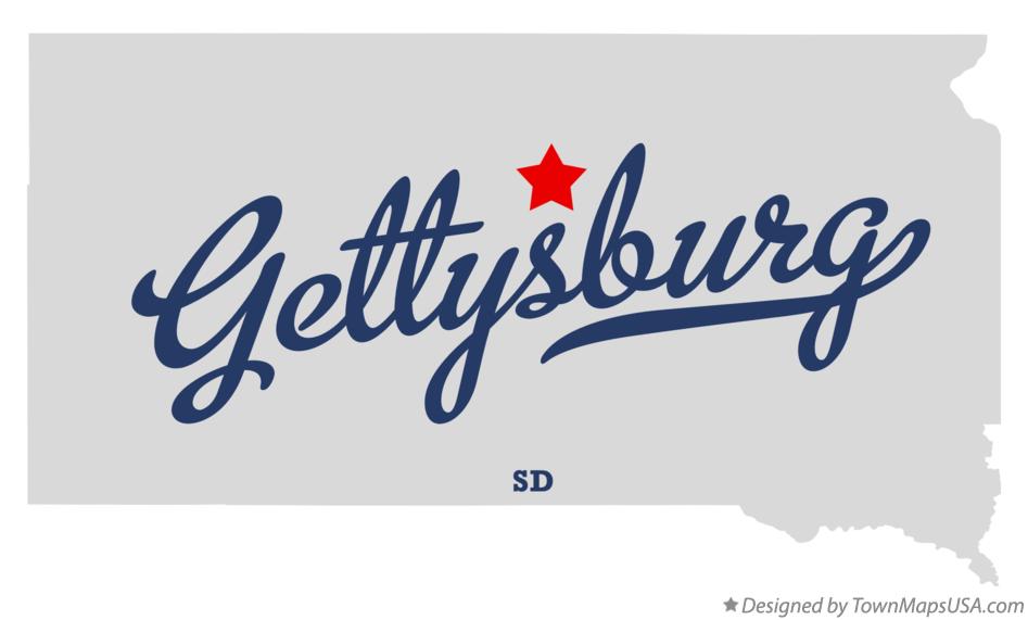 Map of Gettysburg South Dakota SD