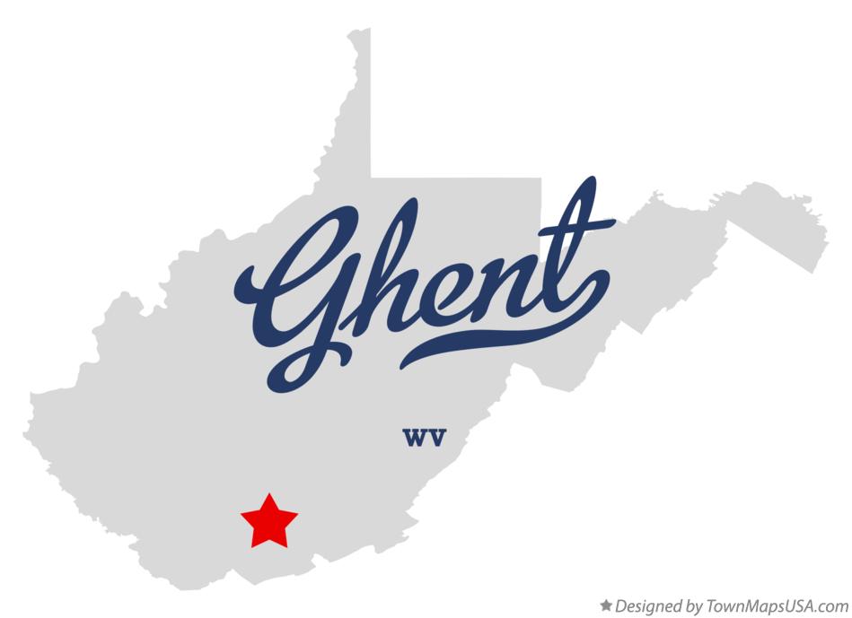 Map of Ghent West Virginia WV