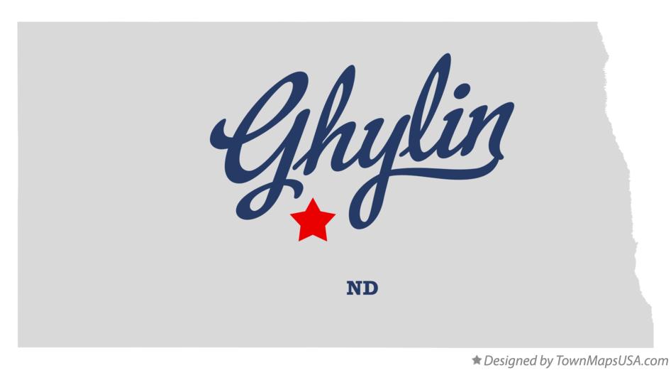 Map of Ghylin North Dakota ND