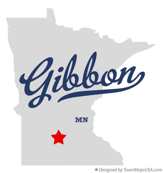 Map of Gibbon Minnesota MN