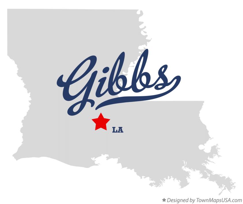 Map of Gibbs Louisiana LA