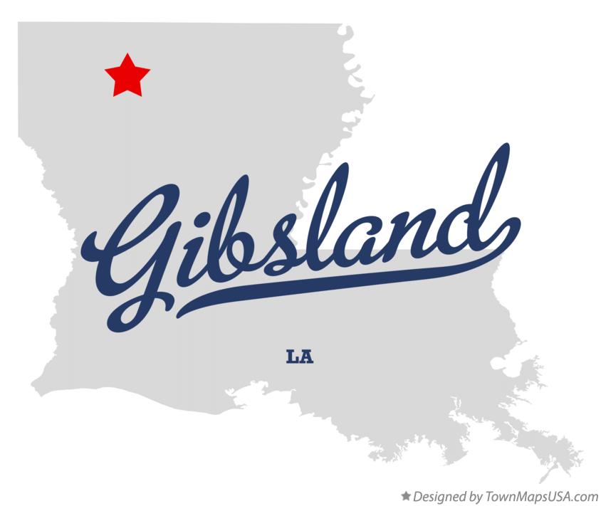 Map of Gibsland Louisiana LA